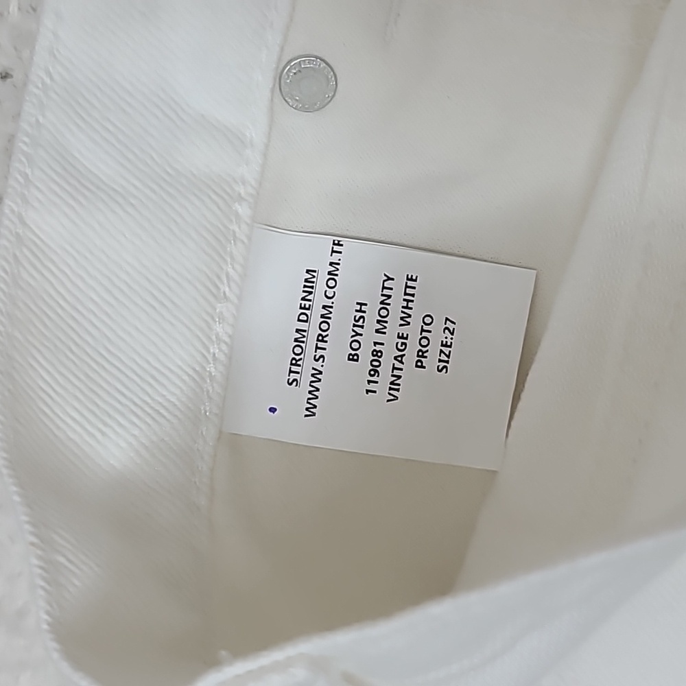 Boyish Monty Cotton Blend High Rise Relaxed Raw Hem Shorts Vintage White NWOT - Picture 16 of 17